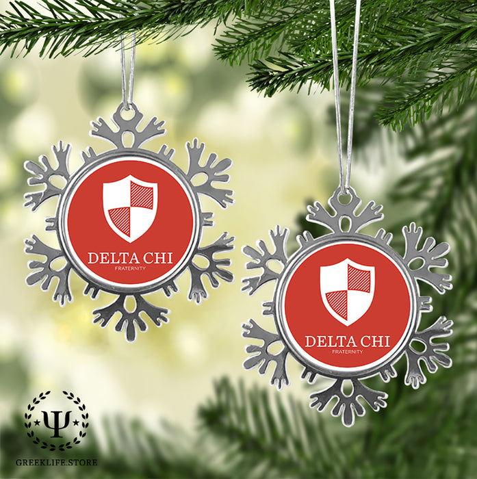 Delta Chi Christmas Ornament - Snowflake Metal