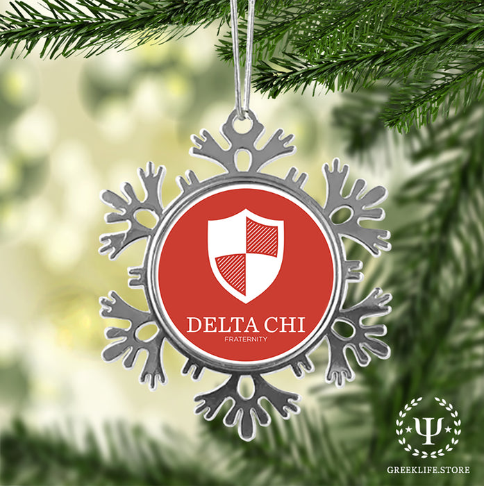 Delta Chi Christmas Ornament - Snowflake Metal