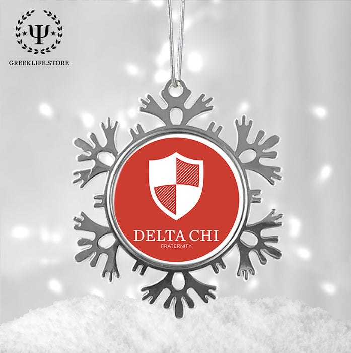 Delta Chi Christmas Ornament - Snowflake Metal