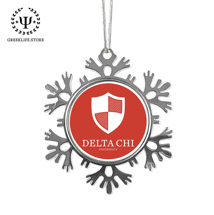 Delta Chi Christmas Ornament - Snowflake Metal