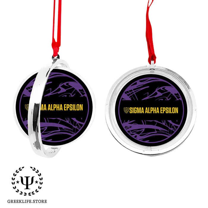 Sigma Alpha Epsilon Christmas Reversible Flat Round Ornament