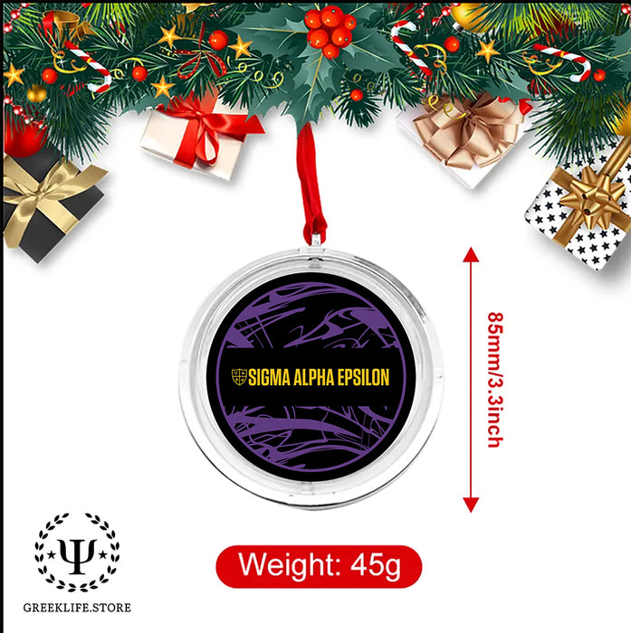 Sigma Alpha Epsilon Christmas Reversible Flat Round Ornament
