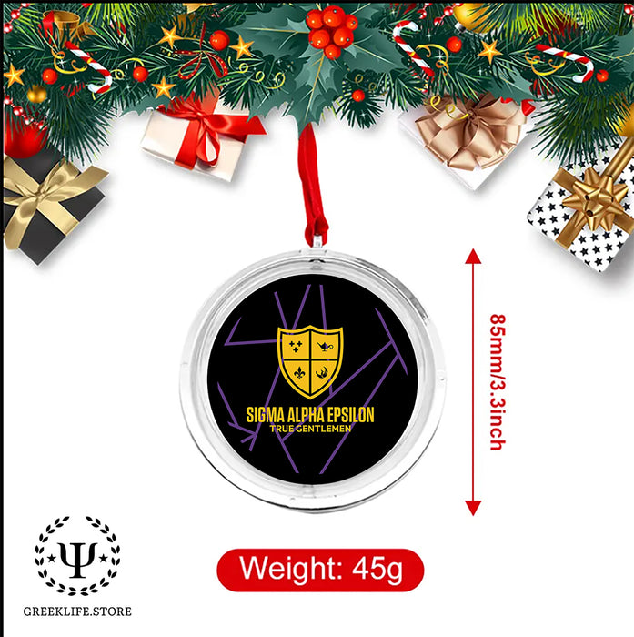 Sigma Alpha Epsilon Christmas Reversible Flat Round Ornament