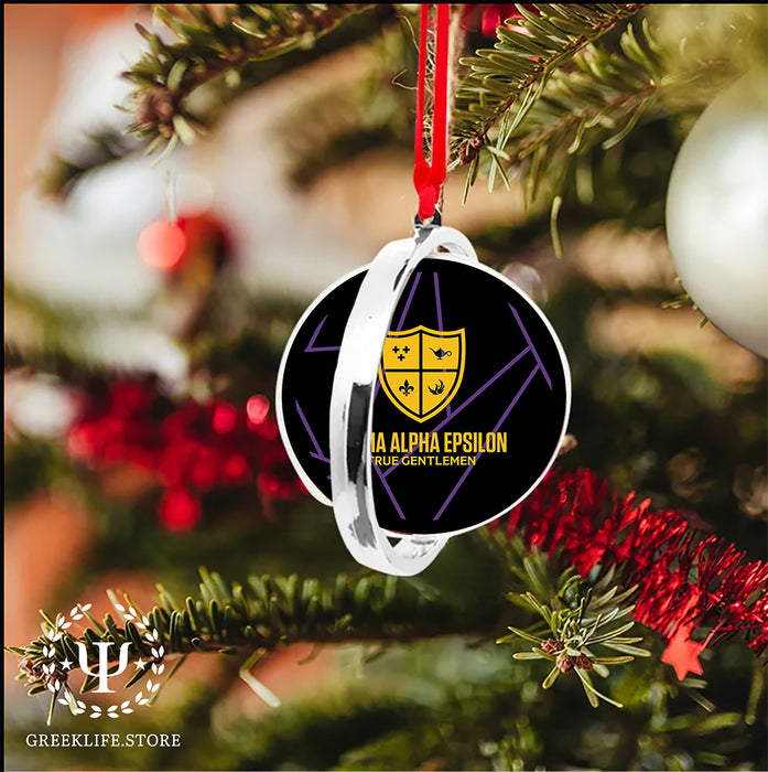 Sigma Alpha Epsilon Christmas Reversible Flat Round Ornament