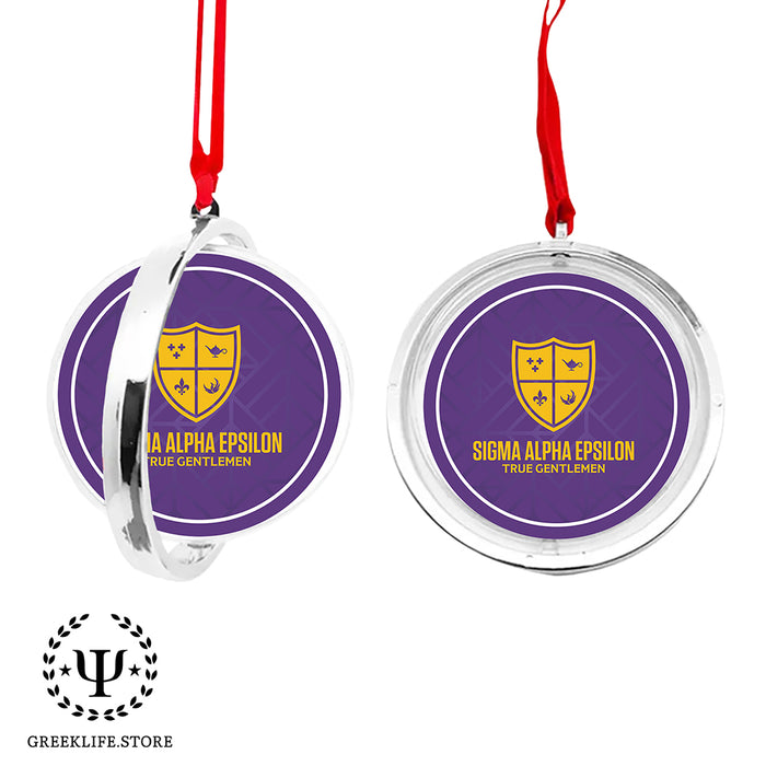 Sigma Alpha Epsilon Christmas Reversible Flat Round Ornament