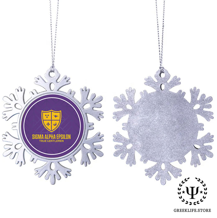 Sigma Alpha Epsilon Christmas Ornament - Snowflake Metal