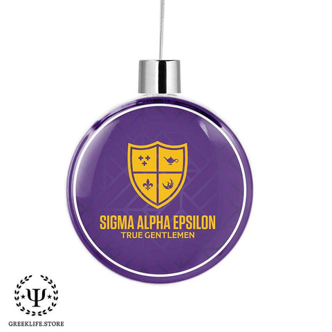 Sigma Alpha Epsilon Christmas Ornament Flat Round