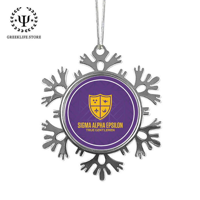 Sigma Alpha Epsilon Christmas Ornament - Snowflake Metal