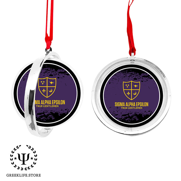 Sigma Alpha Epsilon Christmas Reversible Flat Round Ornament