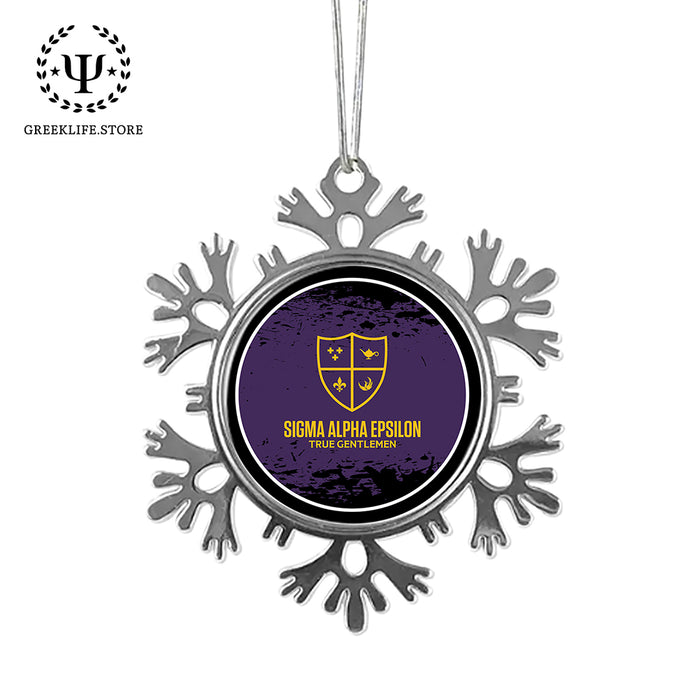 Sigma Alpha Epsilon Christmas Ornament - Snowflake Metal