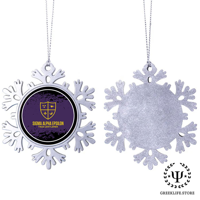 Sigma Alpha Epsilon Christmas Ornament - Snowflake Metal