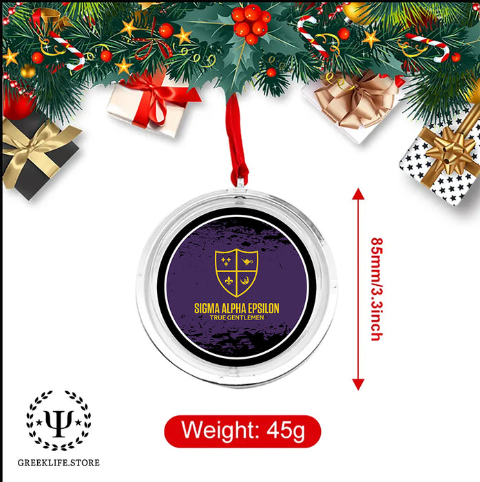 Sigma Alpha Epsilon Christmas Reversible Flat Round Ornament