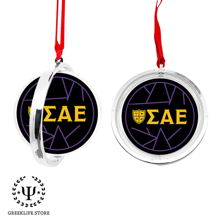 Sigma Alpha Epsilon Christmas Reversible Flat Round Ornament