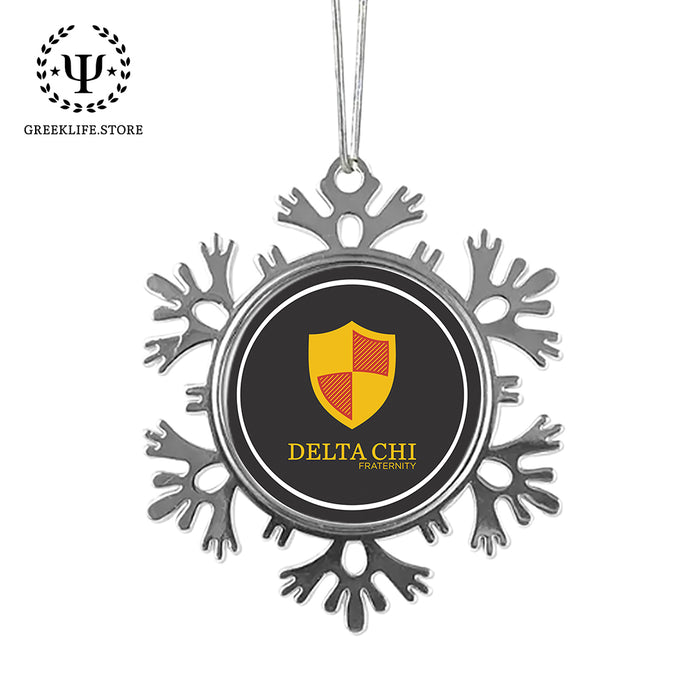 Delta Chi Christmas Ornament - Snowflake Metal
