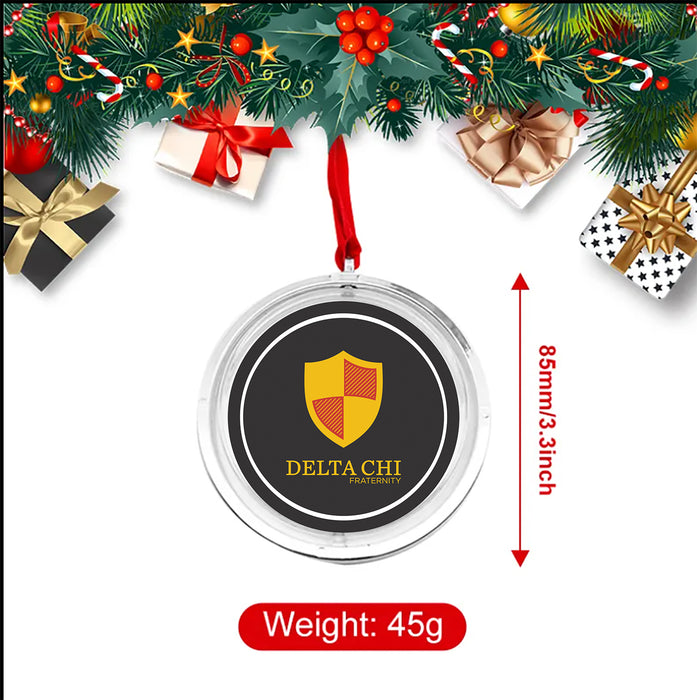 Delta Chi Christmas Reversible Flat Round Ornament