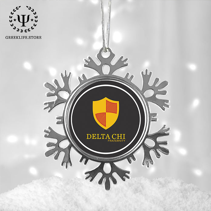 Delta Chi Christmas Ornament - Snowflake Metal