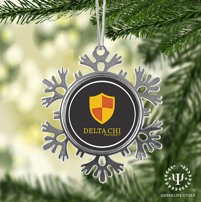 Delta Chi Christmas Ornament - Snowflake Metal
