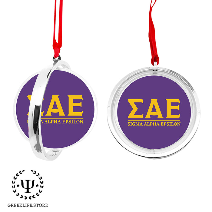 Sigma Alpha Epsilon Christmas Reversible Flat Round Ornament