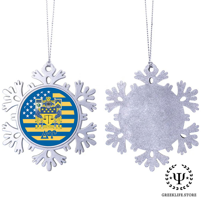 Delta Upsilon Christmas Ornament - Snowflake Metal