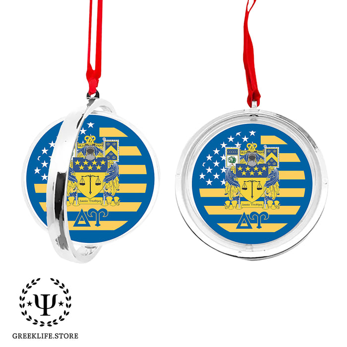 Delta Upsilon Christmas Reversible Flat Round Ornament