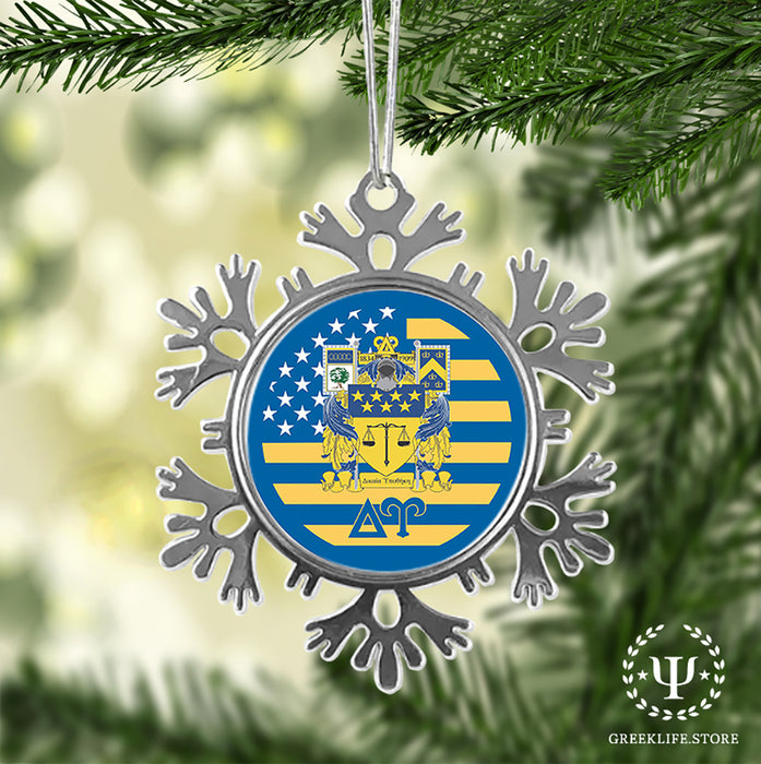 Delta Upsilon Christmas Ornament - Snowflake Metal