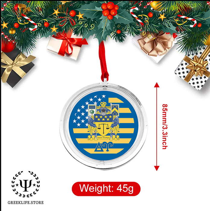 Delta Upsilon Christmas Reversible Flat Round Ornament