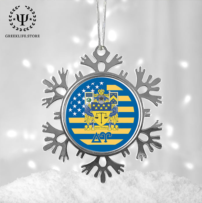 Delta Upsilon Christmas Ornament - Snowflake Metal