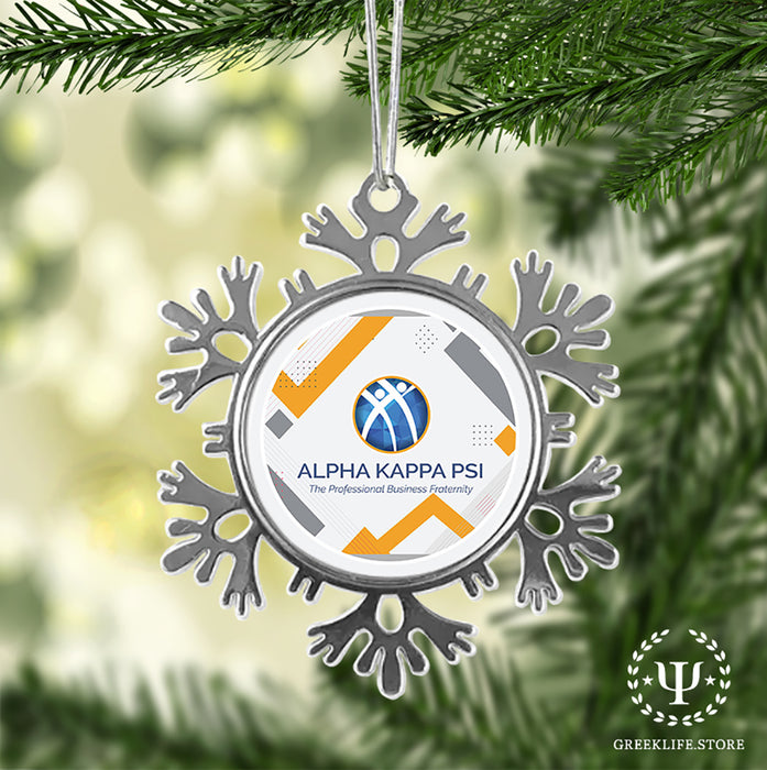 Alpha Kappa Psi Christmas Ornament - Snowflake Metal