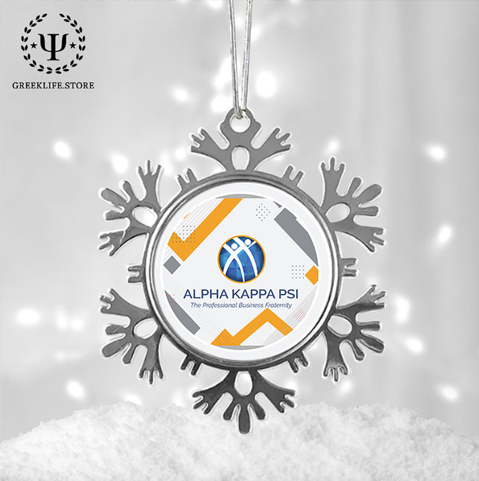 Alpha Kappa Psi Christmas Ornament - Snowflake Metal
