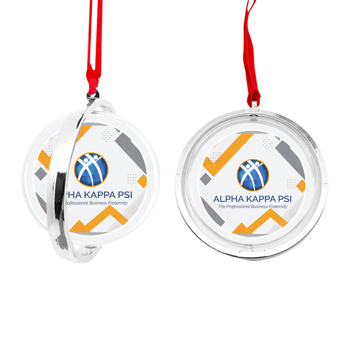 Alpha Kappa Psi Christmas Reversible Flat Round Ornament