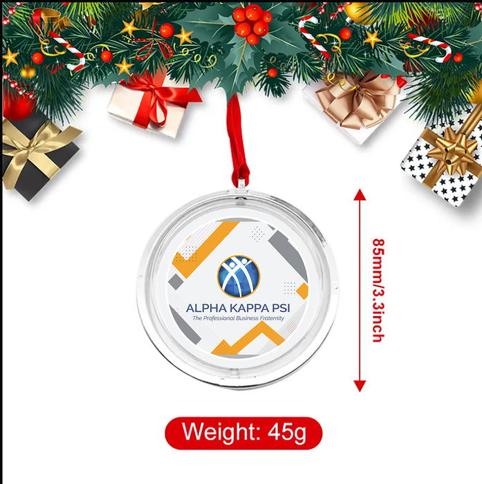 Alpha Kappa Psi Christmas Reversible Flat Round Ornament
