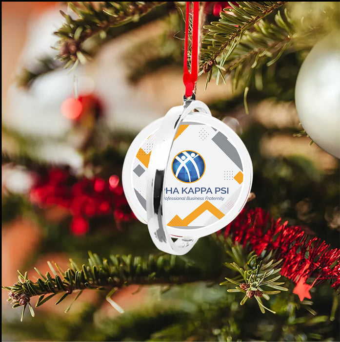 Alpha Kappa Psi Christmas Reversible Flat Round Ornament