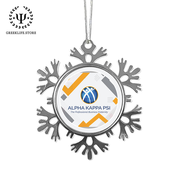 Alpha Kappa Psi Christmas Ornament - Snowflake Metal