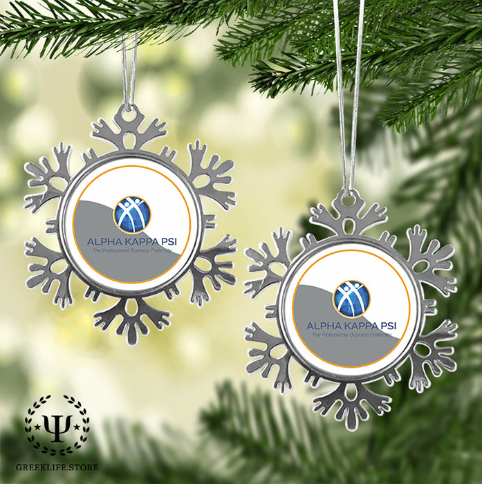 Alpha Kappa Psi Christmas Ornament - Snowflake Metal