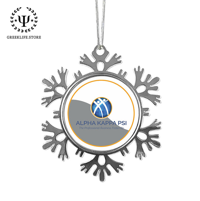 Alpha Kappa Psi Christmas Ornament - Snowflake Metal