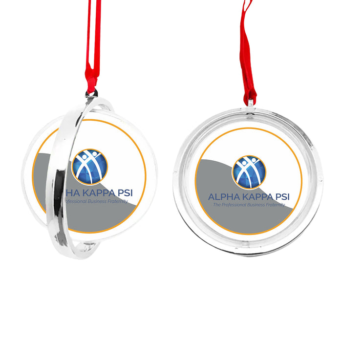 Alpha Kappa Psi Christmas Reversible Flat Round Ornament