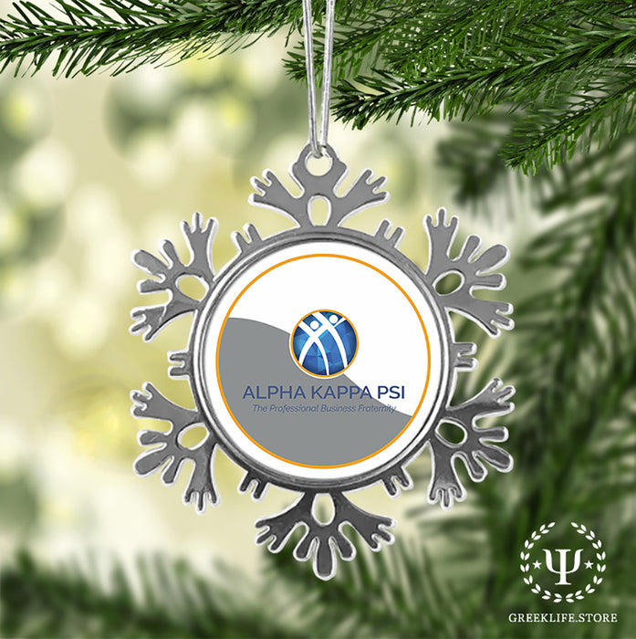 Alpha Kappa Psi Christmas Ornament - Snowflake Metal