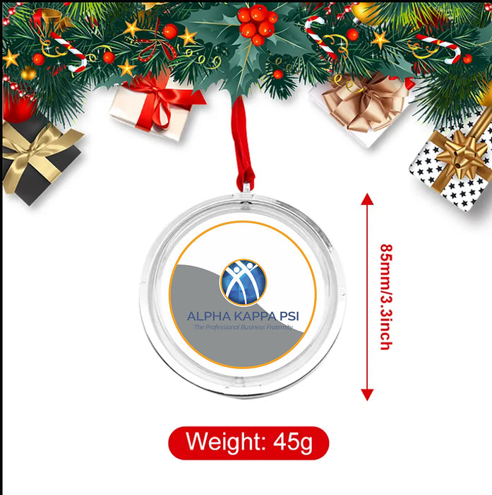 Alpha Kappa Psi Christmas Reversible Flat Round Ornament