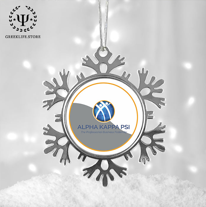 Alpha Kappa Psi Christmas Ornament - Snowflake Metal