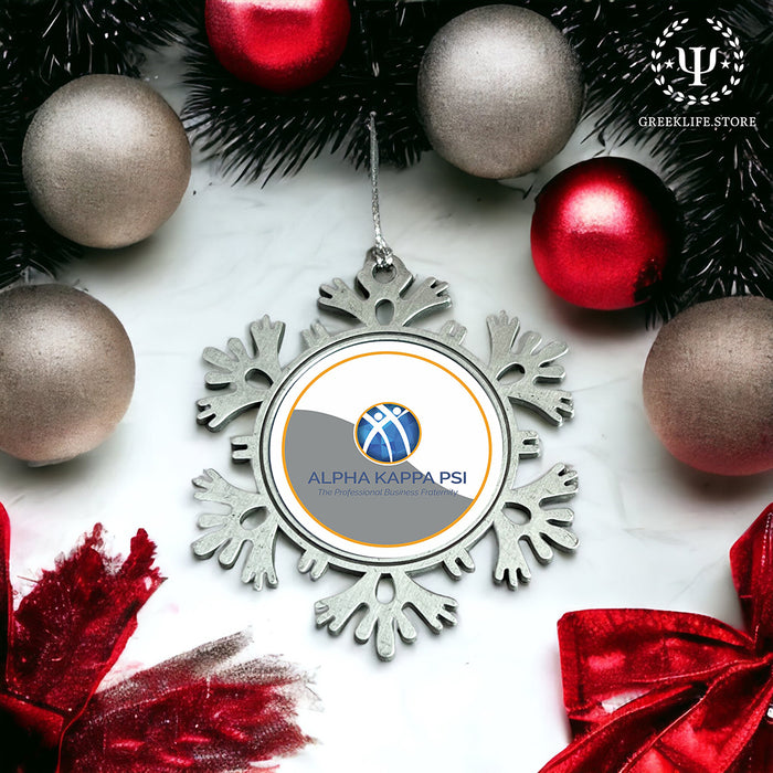 Alpha Kappa Psi Christmas Ornament - Snowflake Metal