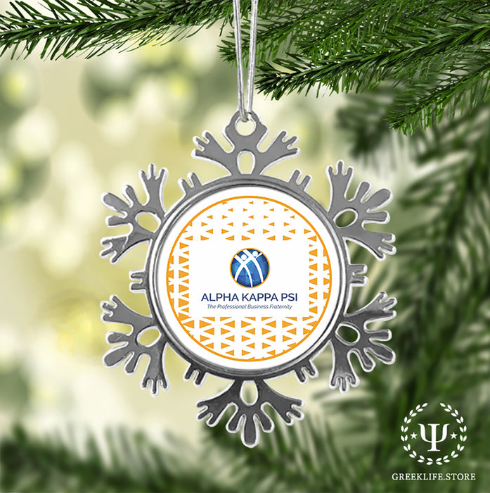 Alpha Kappa Psi Christmas Ornament - Snowflake Metal