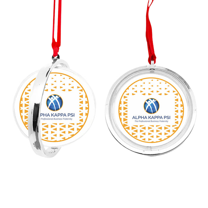 Alpha Kappa Psi Christmas Reversible Flat Round Ornament