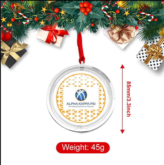 Alpha Kappa Psi Christmas Reversible Flat Round Ornament