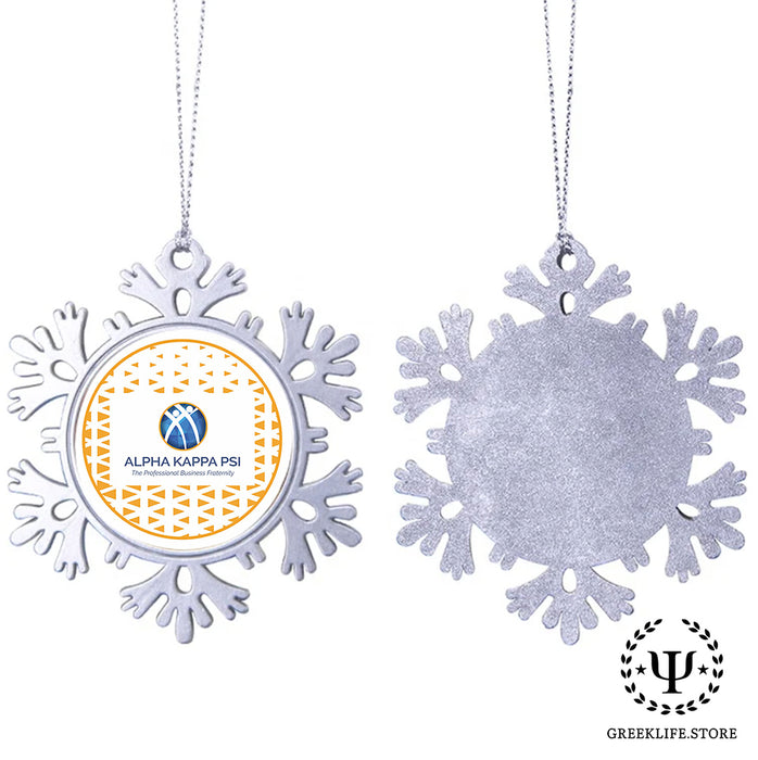 Alpha Kappa Psi Christmas Ornament - Snowflake Metal