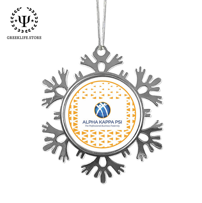 Alpha Kappa Psi Christmas Ornament - Snowflake Metal
