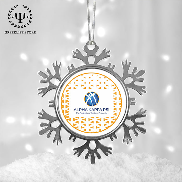 Alpha Kappa Psi Christmas Ornament - Snowflake Metal