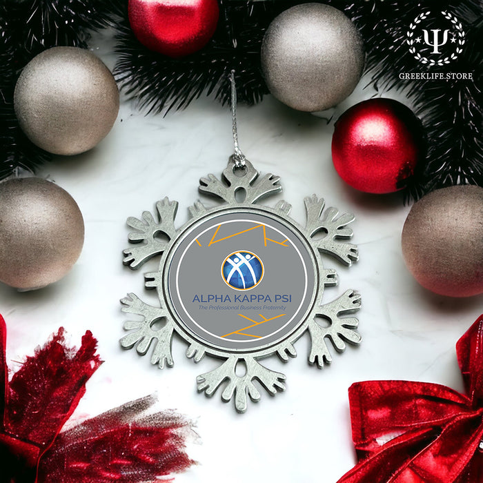Alpha Kappa Psi Christmas Ornament - Snowflake Metal