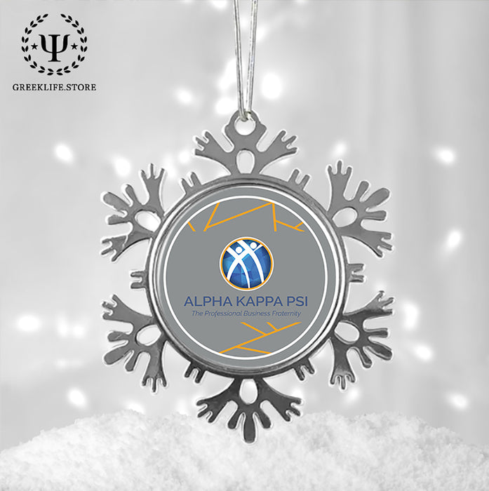 Alpha Kappa Psi Christmas Ornament - Snowflake Metal