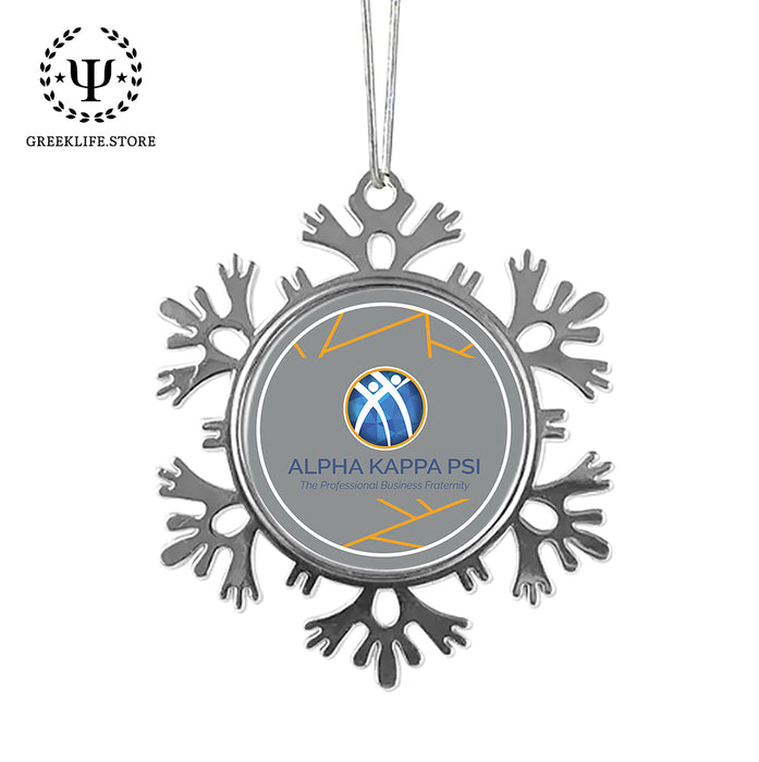 Alpha Kappa Psi Christmas Ornament - Snowflake Metal