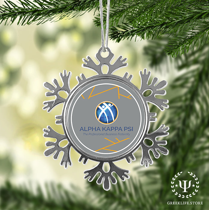 Alpha Kappa Psi Christmas Ornament - Snowflake Metal